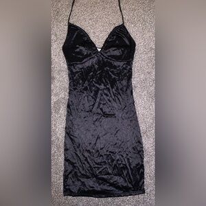 Garage Black Velvet Mini Dress